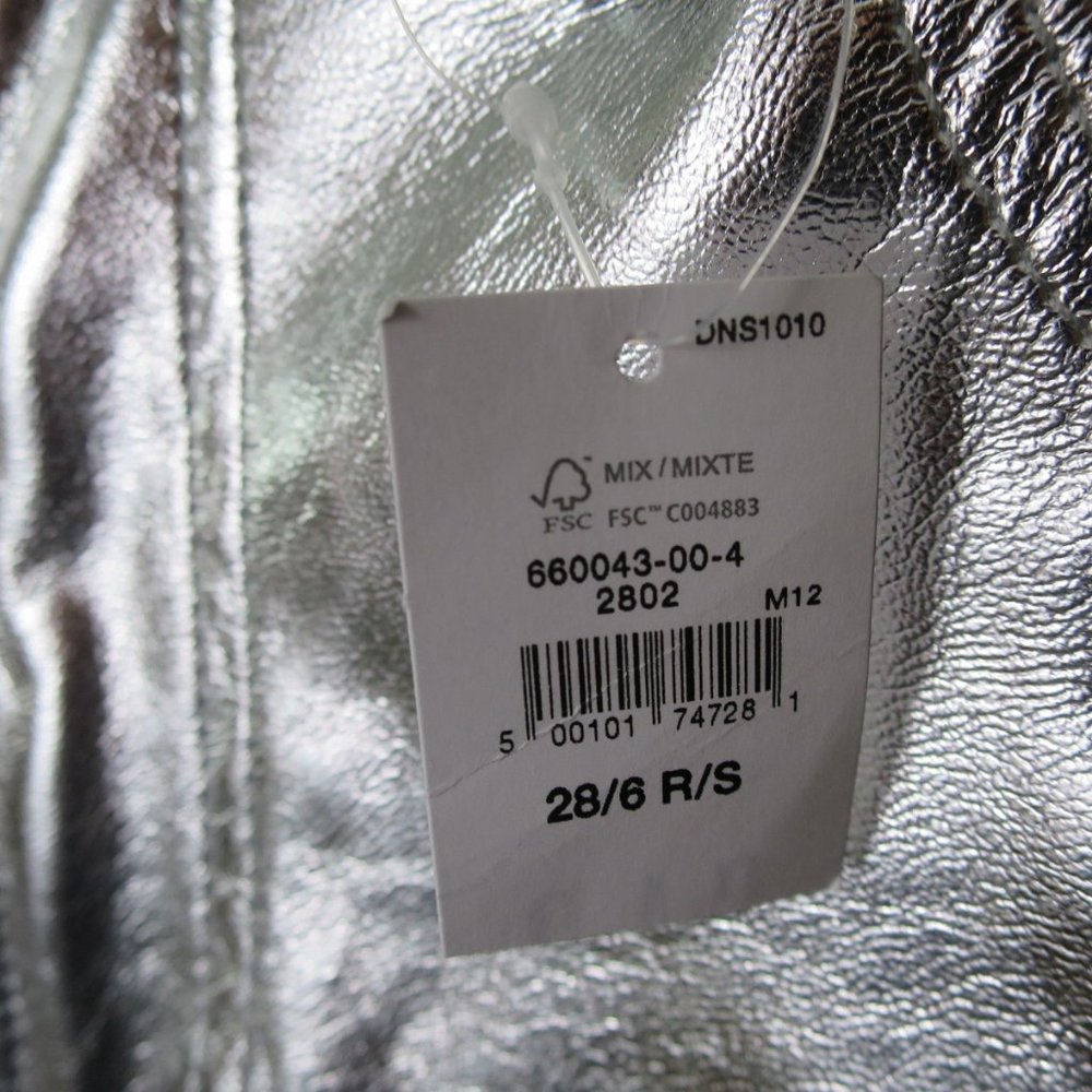 Gap Cheeky Straight High Rise Silver Vegan Leather Pants Size 28 - Picture 8 of 14